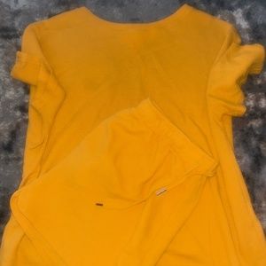 Yellow short sleeve leisure lounge set
